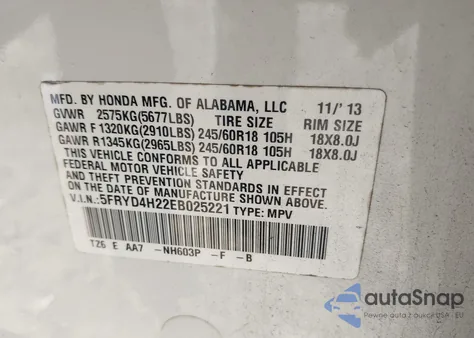 2014 Acura Mdx from USA, damaged, VIN 5FRYD4H22EB025221